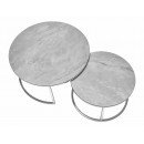 Комплект SIGNAL PORTAFINO B (2 стола журнальных) серый/хром 60